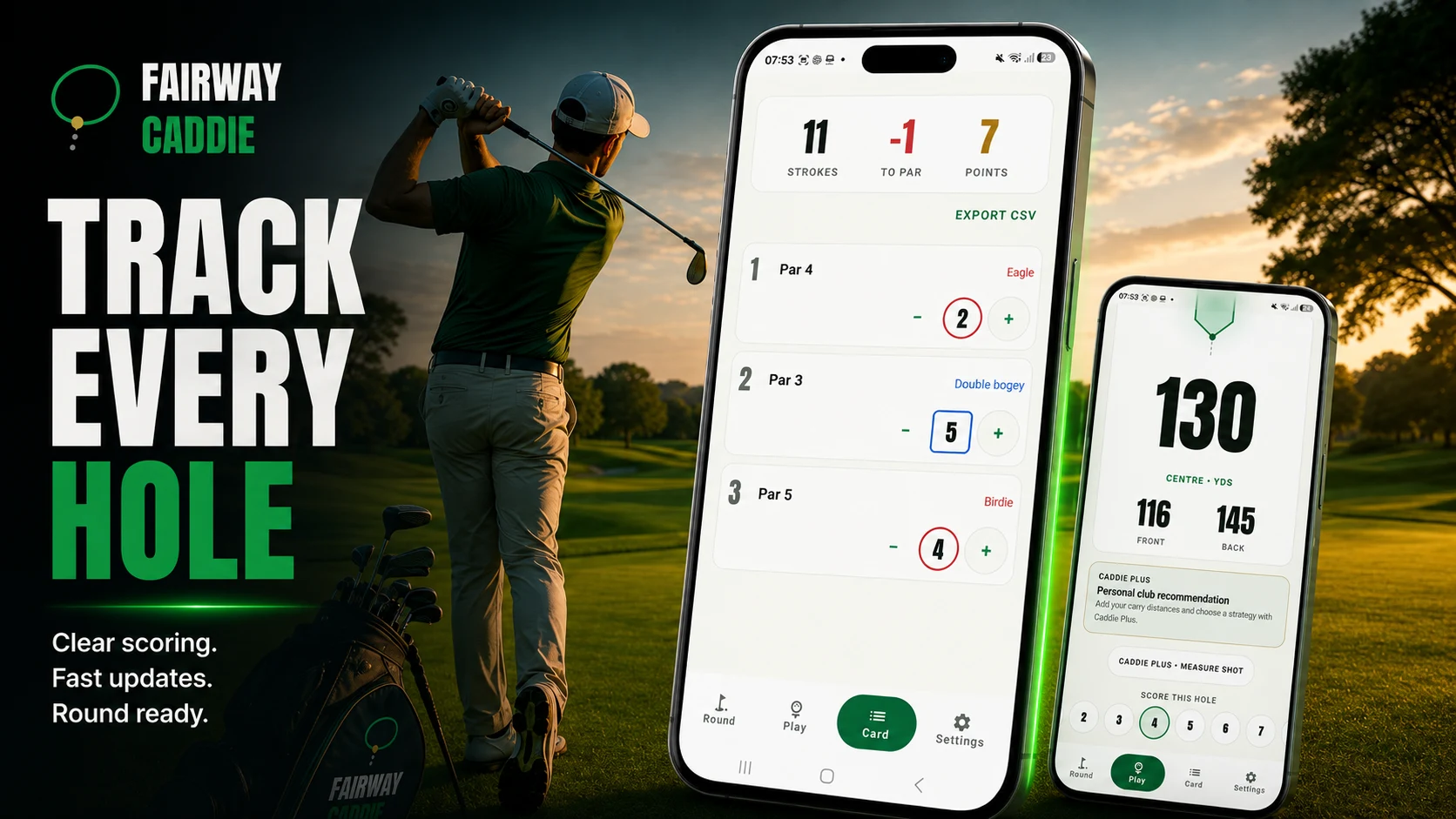 Golf Scorecard: Fairway Caddie screenshot